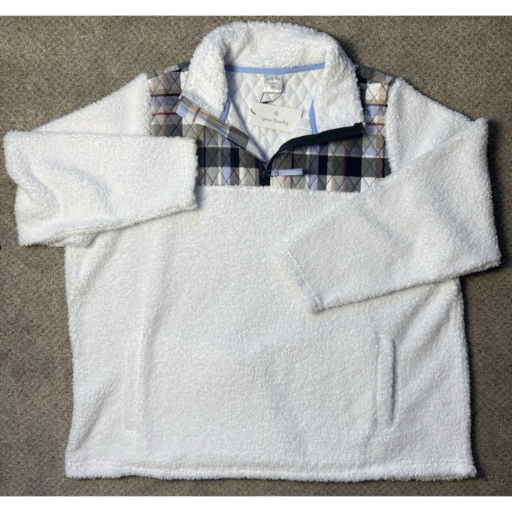 New Vera Bradley Women's 2XL Teddy Sherpa Fleece Half Zip Pullover Sweatshirt - Picture 2 of 8